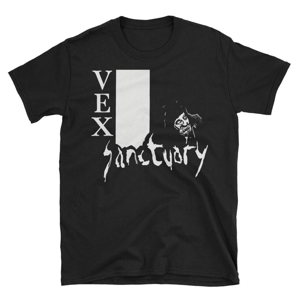

Vex Sanctuary T-Shirt Mens Womens Tees Top, Crass, Discharge, Flux Of Pink Indians, Unisex tee S