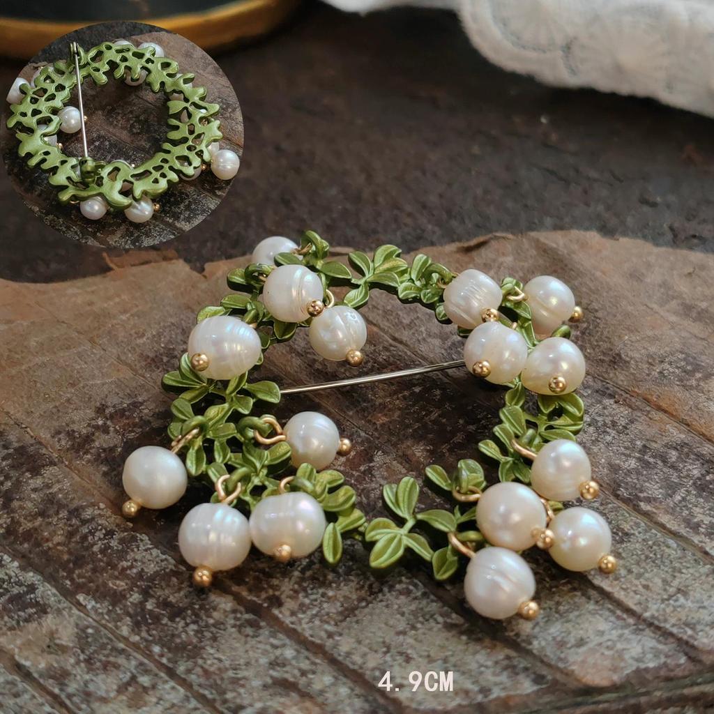 Frauen Vintage Blume Perle Broschen Pins Palace Emaille Pflanze Brosche Pin Corsage Dame Hochzeit Party Elegante Abzeichen Schmuck