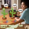2pcs Dancing Cactus Sing Dance Interactive Plush Toy,Sound Light, Remote Control,with Batteries Not Included,, Language Learning, Ideal for Christmas