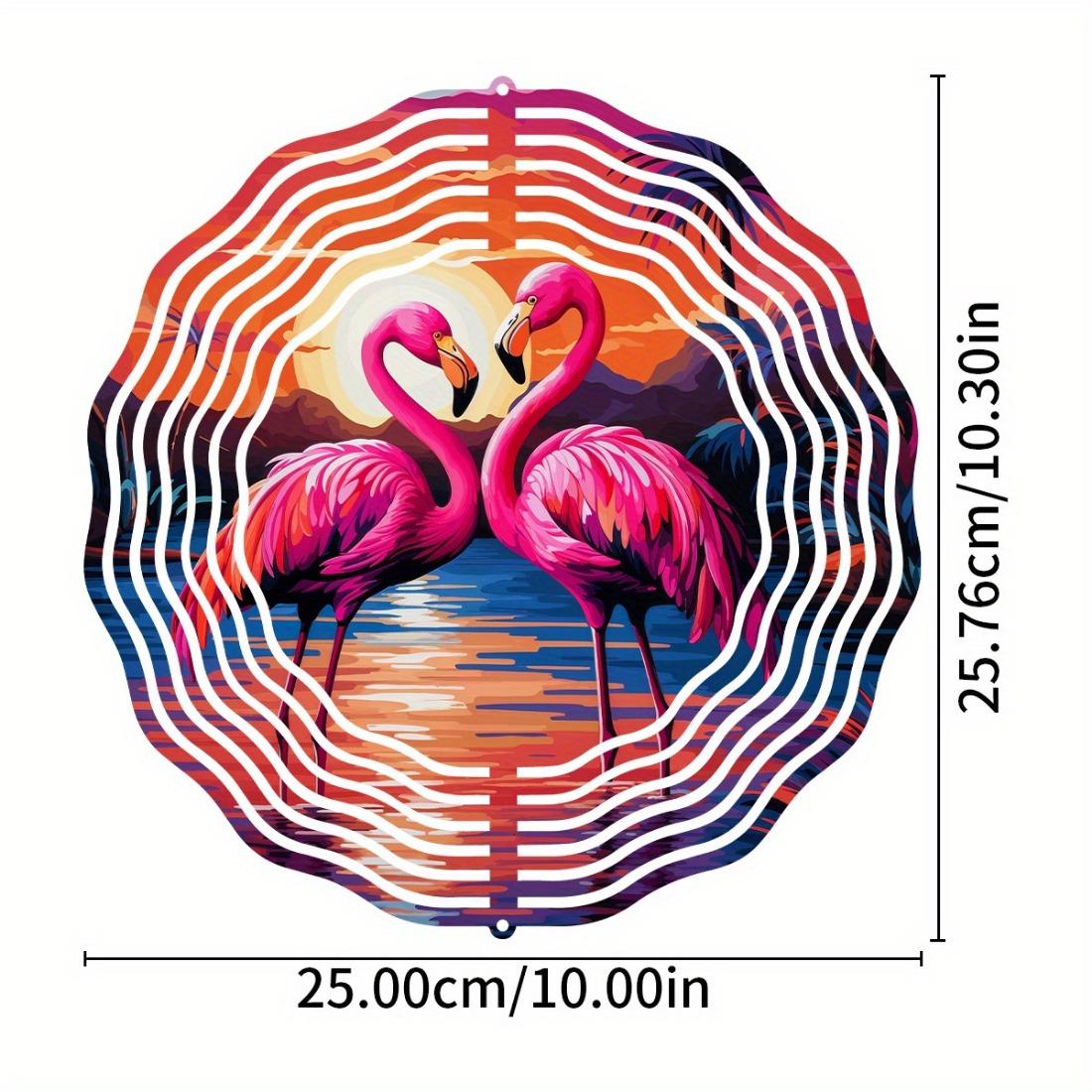 

Яркий розовый фламинго, ветряк - нержавеющая сталь, декоративное кинетическое искусство для двора, для помещений/улицы, идеально для Хэллоуина, Рождества 01A