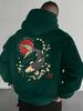 Men's Autumn/Winter Koi Pattern Hoodie Casual Long-Sleeved Pullover Sweatshirt Street Style Top