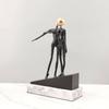 Abstract Metal Figure Sculpture Textured Black Statue for Showcase