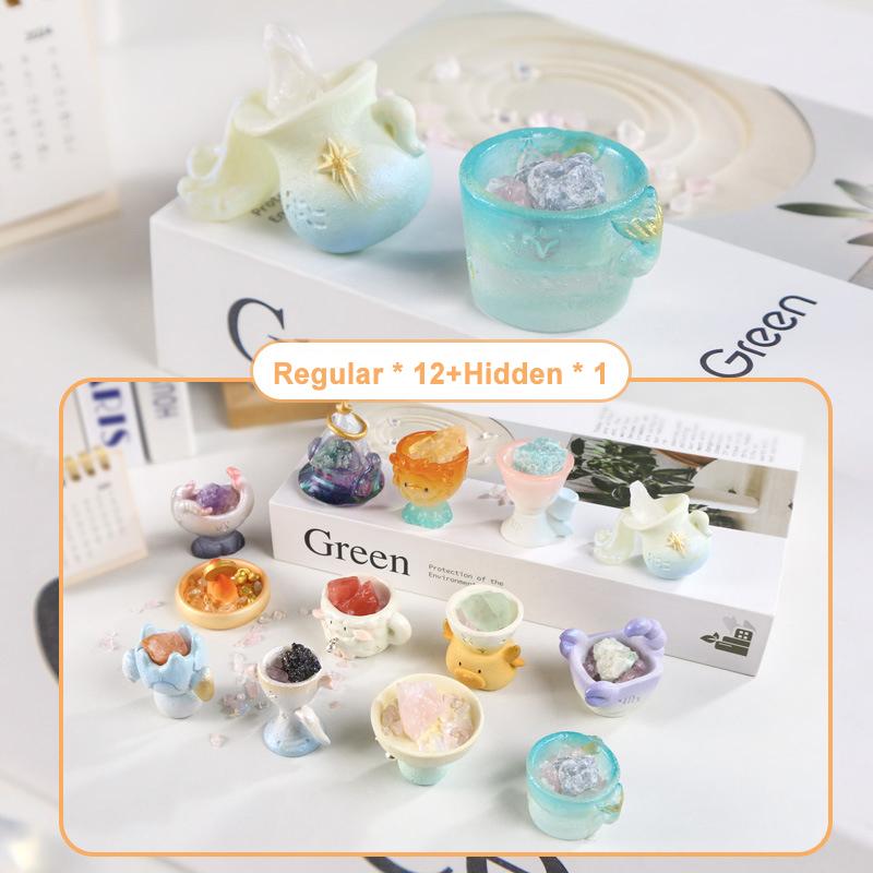 1 Stück Kreatives Rohstein Ornament Mystery Box Tierkreis Sternbild Serie Blind Box Tischdekoration Geschenk