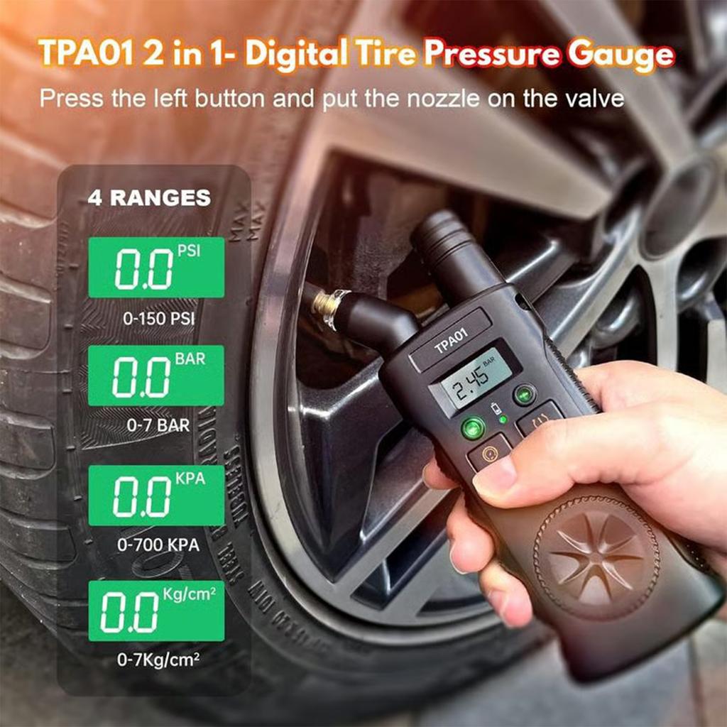 Nástroj pro znovu naučení TPMS Plus Digitální měřič tlaku v pneumatikách 150 PSI 2-v-1 TPMS