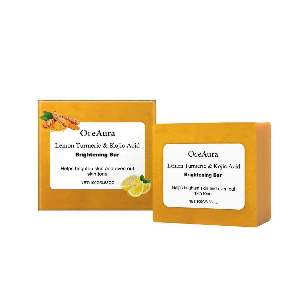 Oceaura Lemon Turmeric Soap - Gentle Cleansing For Face And Body, Brightening Skincare Suitable For Both