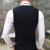 Herren-Anzugweste, V-Ausschnitt, ärmellos, einfarbig, schmale Passform, einreihige Strickjacke, formeller Business-Mantel, Bräutigam-Hochzeitsmantel