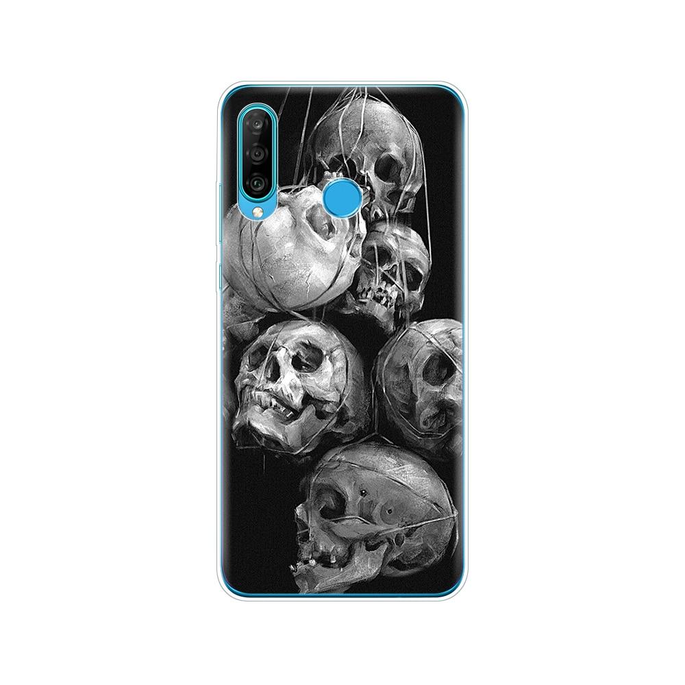 Silikonový kryt na telefon pro HONOR 20 lite view 30 v 30 pro kryt pro huawei honor 20S 9A 9C 9S 9X Premium 7s 8a lebka duch