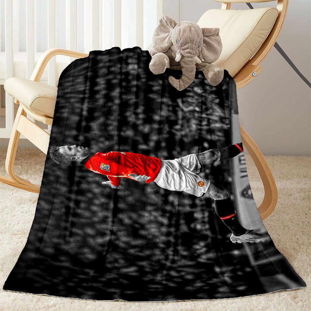 Football Player Celebration Blanket Durable Comfort Great for Office Chair Livingroom Office Four Seasons Universal Digital Print