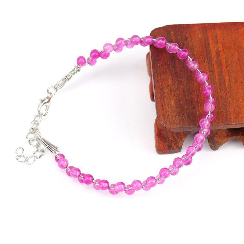 Hand-Woven Crystal Agate Bead Tiger Stone Amethyst Bracelet Bracelet, Adjustable B35 pure natural