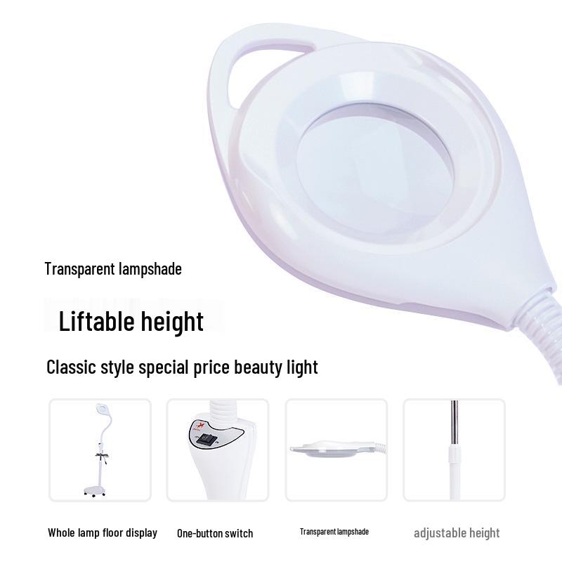 Eyelash LED Beauty Salon Shadowless Floor Lamp for Microblading, Manicure, Eyebrow Tattoo Without Wheels