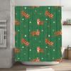 Tiger Print Shower Curtain Waterproof Fabric Decoration Home Bathroom Decor Green 3D Printing Bath Rug Set