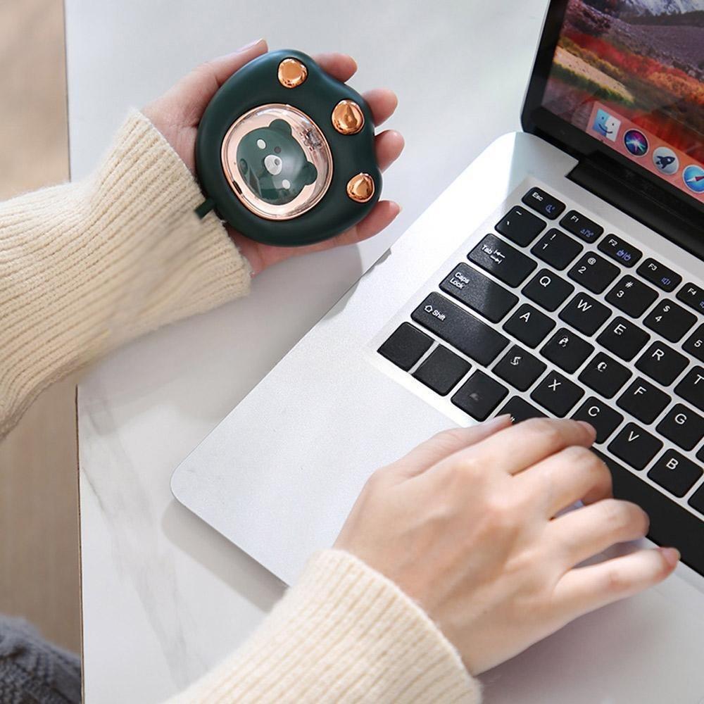 1pc Cute Cat Paw Hand Warmer Mini USB Rechargeable Explosion-proof Convenient Portable Hand Warmer for Winter