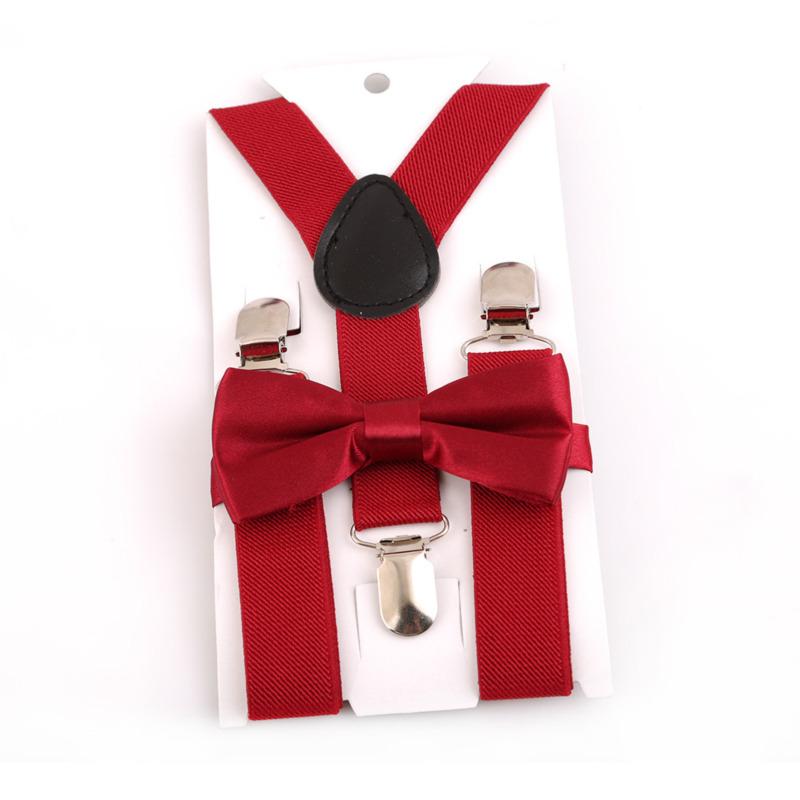 Bretelle per bambini con papillon Moda Bambini Set papillon Bretelle da ragazzo Bretelle regolabili da ragazza Cravatte da matrimonio per bambini Accessori
