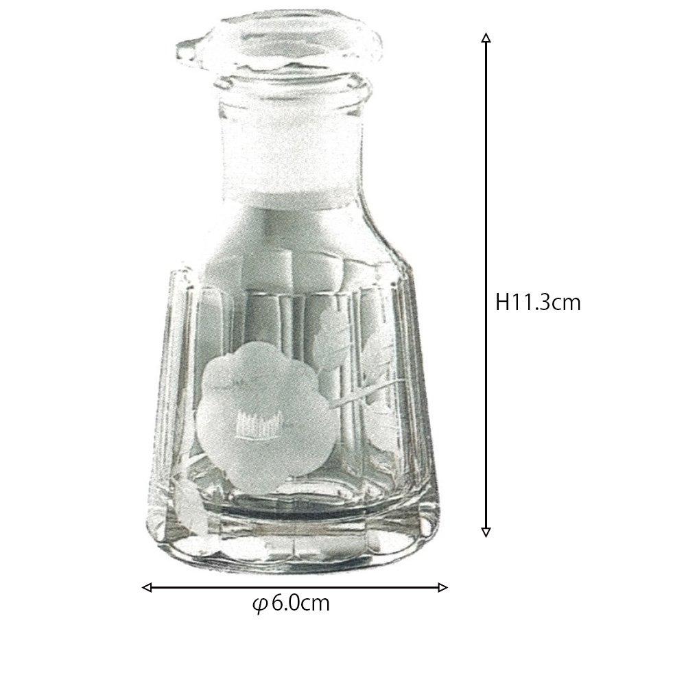 Soy Sauce Hirota Glass Edo Kiriko Soy Sauce X 100 Made In Japan Dispenser 272-AN Dispenser, Spring/Camellia Design, 6.0 H11.3 Cm, Ml, 273417,
