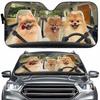 Pomeranian Puppy Car Sun Shade for Front Windshield, Funny Animal Curtain Sun Visor for Car Keep Your Vehicle Cool, UV Sun and H