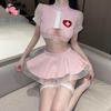 Sexy Pure Lust Fun Nurse Cosply Girl Hollow Drag Cute Pink