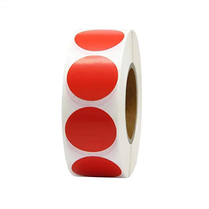Hot Sale Custom Logo Holographic Adhesive Sticker Red Heat Transfer Label Roll Waterproof Coated Paper Promotion Small Grocery (Red,1 Roll&Diameter 35mm(1200Sheets/Roll)) красный