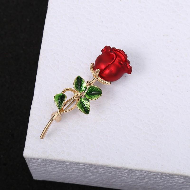 Rose Flower Brooch Pins Waterproof Rust Resistant Fashion Women Pin for Outdoor Party Birthday Gift for Friends