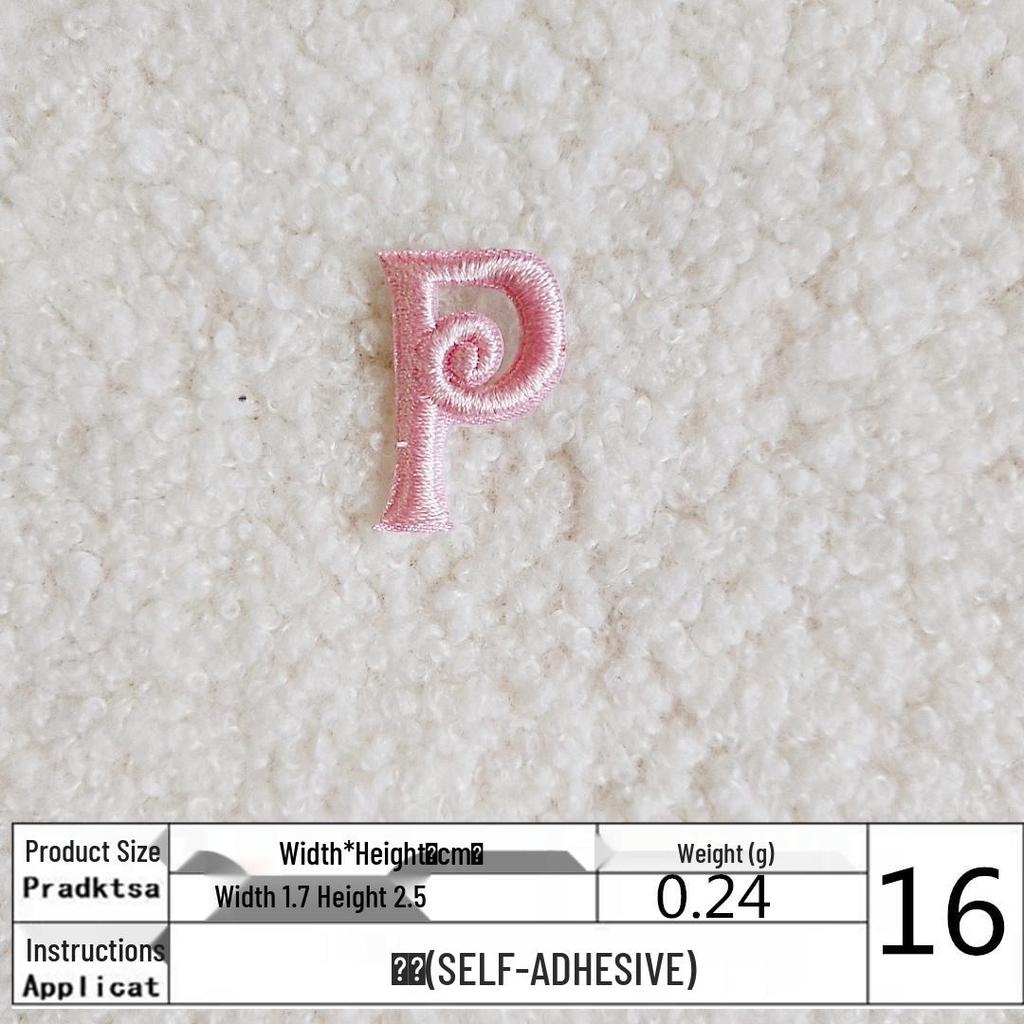 Pink English Letter Embroidery Patch for DIY Clothing