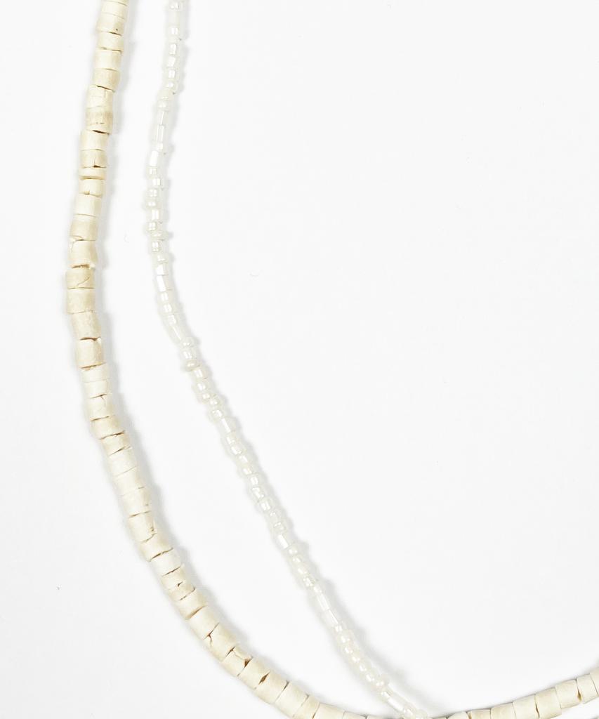 Sk8Er Rock Starfish Shell Double Chain Necklace (Ivory)