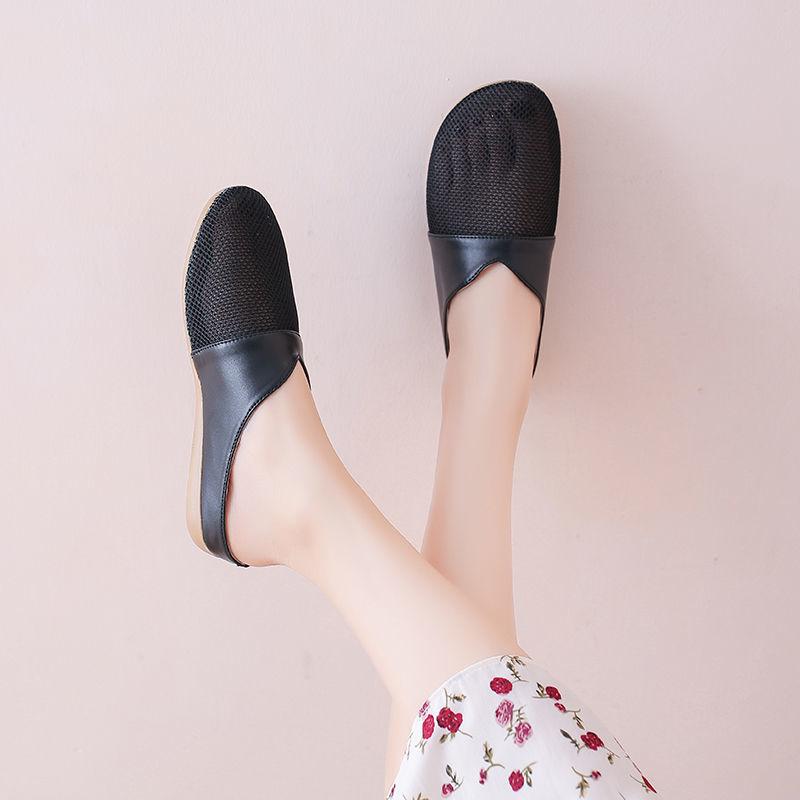 Flat Toe Half Slippers Women's Summer New Breathable Women's Shoes Fashionable Outdoor Cool Slippers