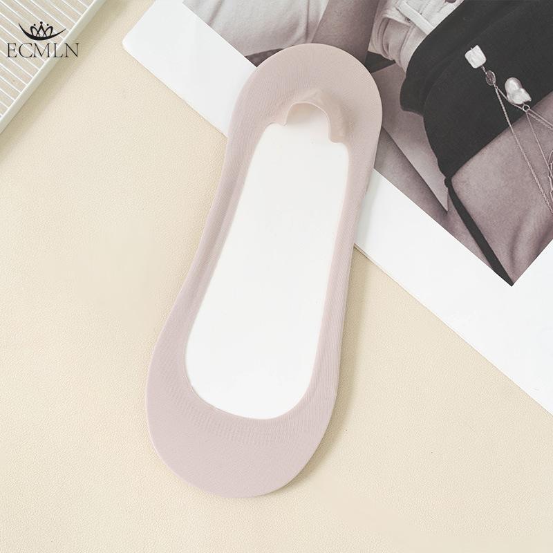 Women Ice Silk Boat Socks Foot Padded Silicone Anti Slip Thick Sponge Bottom Soft Comfortable High Heel Shockproof Invisible Socks