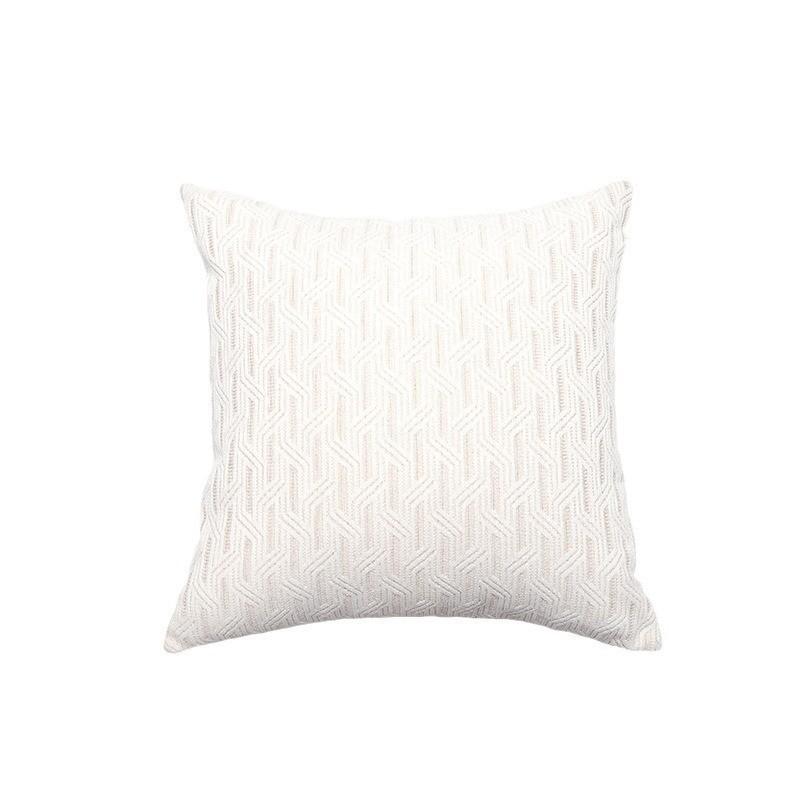 Pillowcase Only Luxurious French Creamy Style Chenille Pillow Cover With Geometric Patterns