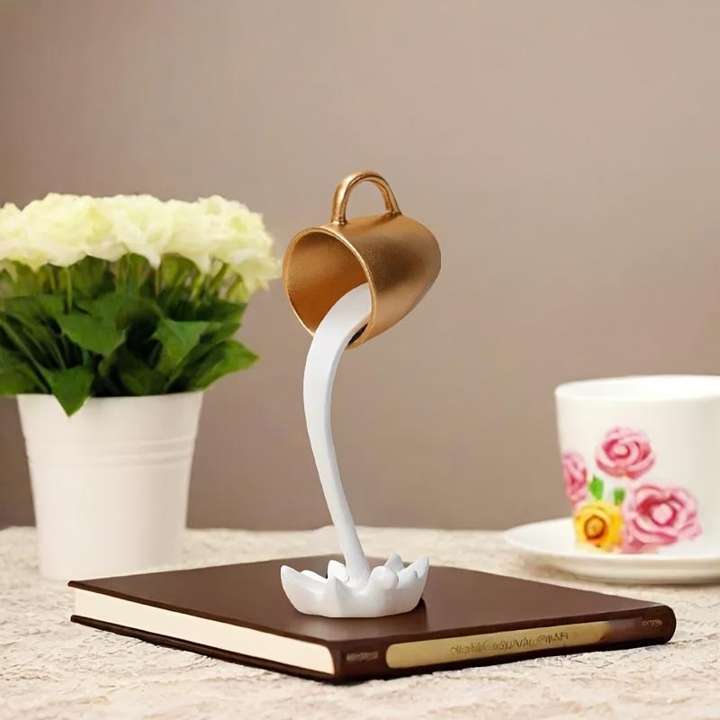 1 ud. Decoración Creativa de Taza de Café Flotante Invertida de Resina - Adecuado para Efecto de Desbordamiento de Agua