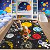 Solar System Rug for Kids - Galaxy Themed Playroom Carpet, Non-Slip Planet Print Floor Mat for Boys Bedroom, Classroom Decor