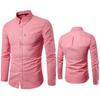 Autunno Nuovo Camicia da Uomo Oxford Filato Slim Fit Tinta Unita Camicia da Uomo Camicia a Maniche Lunghe da Uomo