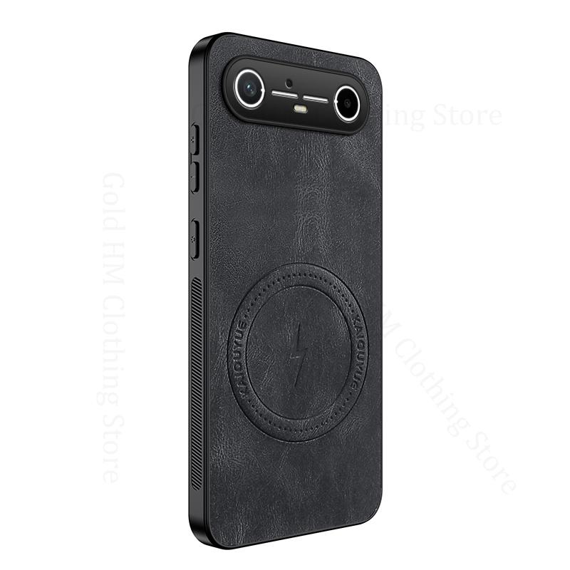 For Magsafe Magnetic Wireless Charging Case For Tecno Spark Go Slim 5G PU Leather Shockproof Cover For TECNO Camon 40 30 Pro 5G