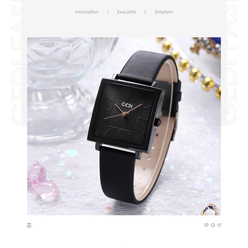 Orologio da Donna Retro Quadrato in Pelle Orologio al Quarzo Impermeabile Semplice alla Moda