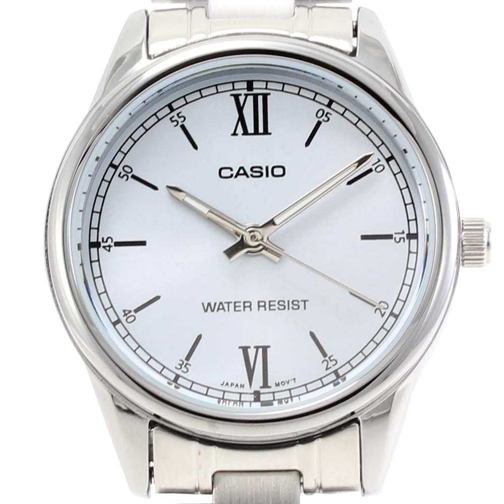 CASIO Quartz Analog Stainless Women's Watch, Steel, Silver/Sky Blue, LTP-V005D-2B3 [Used]