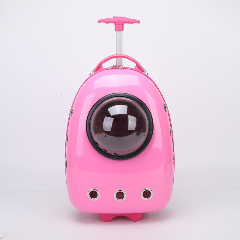

Новинка 2025 года, сумка-тележка для кошек и собак большой вместимости, дышащая, бесшумная, портативная, многоцелевая, на молнии, для переноски 30x20x42cm розовый