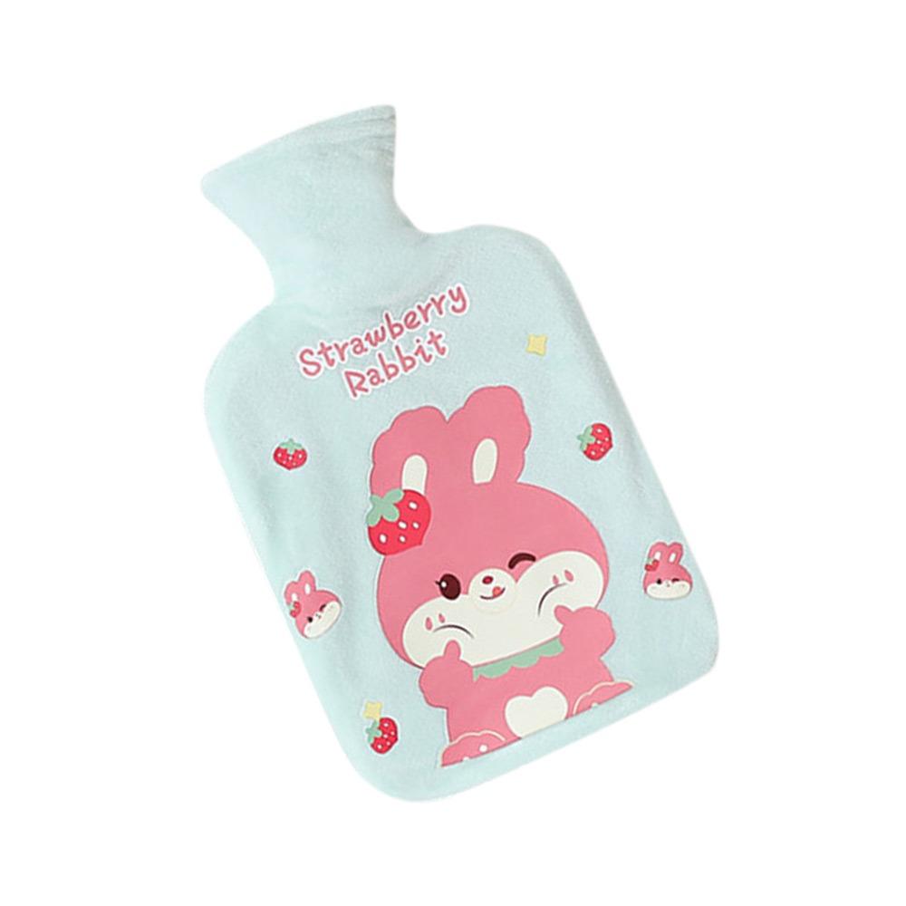1000ML Plush Hot Water Bag Cartoon Rabbit Reusable Hand Warmer Comfortable Coldproof Hot Water Bottle Children Girls