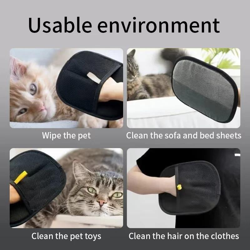 Pet Electrostatic Hair Removal Gloves Dog Cat Hair Removal Brush Gloves Hair Adhesive Gloves Carpet Clothing Hair Cleaning Brus