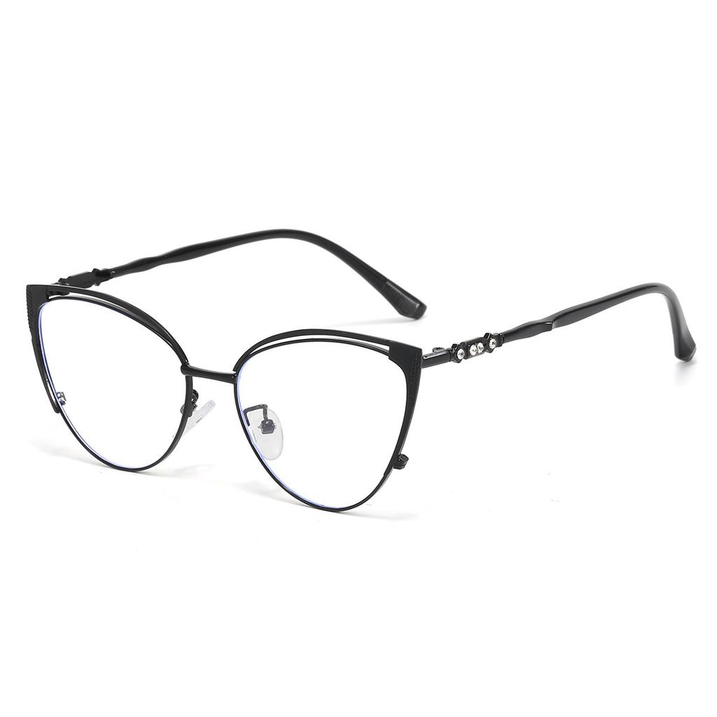 Rennes fashion European and American elegant temperament glasses triangular cat eye personality anti-blue light female flat glasses cat glasses frame