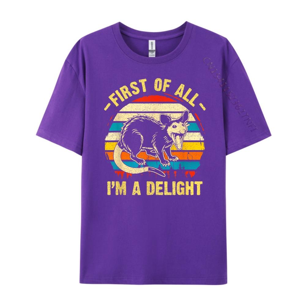 First Of All I M A Delight Sarcastic Angry Opossum Possum Anime T Shirts Mens Designer Clothes Game