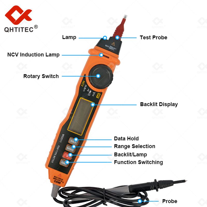 XL830L Digitalmultimeter, 2000 Counts, Mini-Multimeter, Batterietester