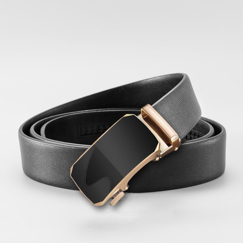

Мужской ремень из коровьей кожи с автоматической пряжкой, ремень из натуральной кожи, мужской повседневный деловой ремень, подарочная коробка на выбор к празднику 130cm