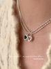 Korean Style Sweetheart Rice Grain Necklace for Women - Simple Peach Heart Clavicle Chain Trendy Sweater Accessory
