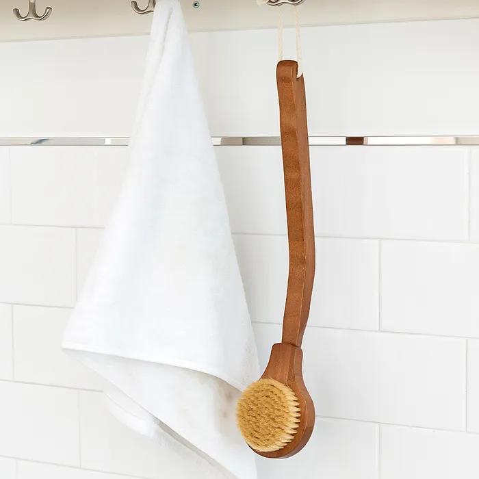 Leto Body Brush Curved Wood Donmo Bath Shower Brush LLH-B01