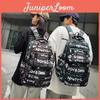 Nylon Large Capacity Casual Backpack With Trendy Letter Graffiti Style For Students