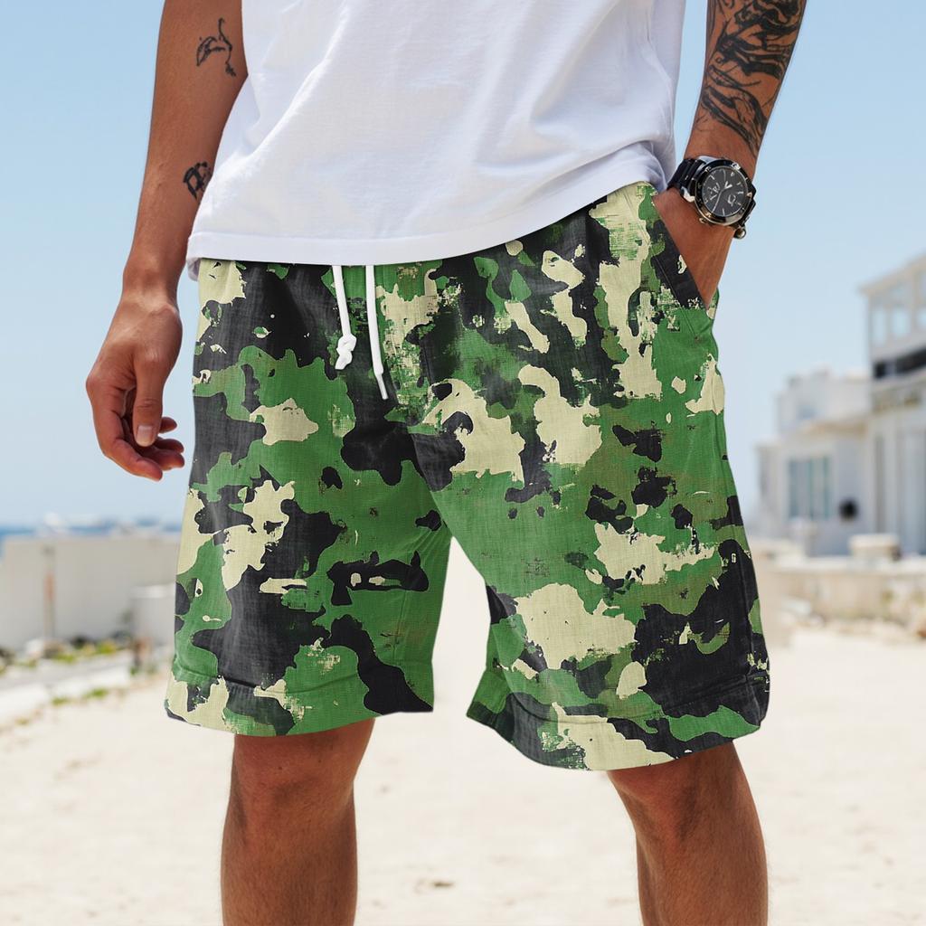 Męskie letnie, duże, swobodne, luźne spodnie sportowe, szorty plażowe