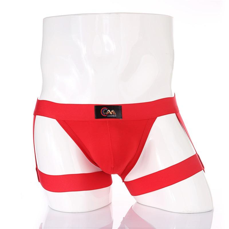 Underwear Men Sexy Harness Straps Leg Belt Briefs Long Socks Bondage Lingerie Elastic Erotic
