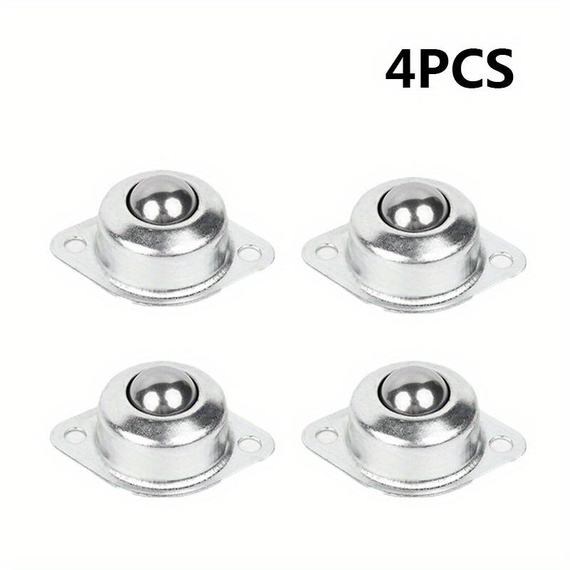 4pcs Ball Bearing, Full Carbon Steel Ball Heavy Load Capacity To Transmit Bearing Roller, Furniture, Machinery, Luggage Sliding Universal Foot Rollers
