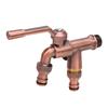 Outside Water Faucet Brass High Temperature Resist 1 In 2 Out Outdoor Wall Mounted Garden Double Faucet for Family