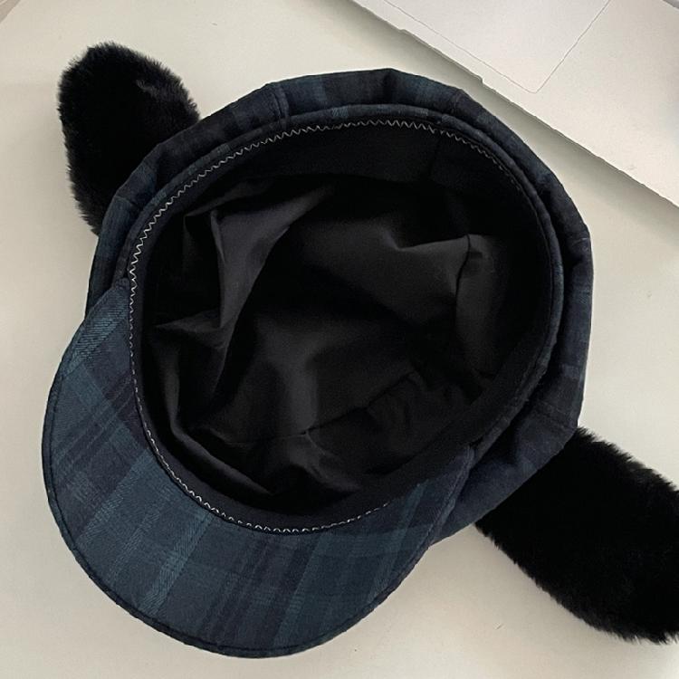 Beret with Puppy Ear Painter Hat Cabbie Hat Grandpa Hat for Autumn Winter