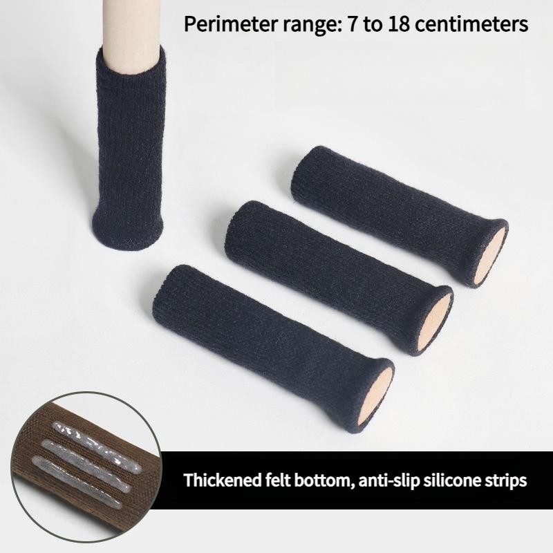 4PCS Thickened Felt Chair Foot Cover Wear Resistant Table Legs Floor Table Feet Chair Legs Protective Cover Stool Foot Cover Table Chair Foot Mat