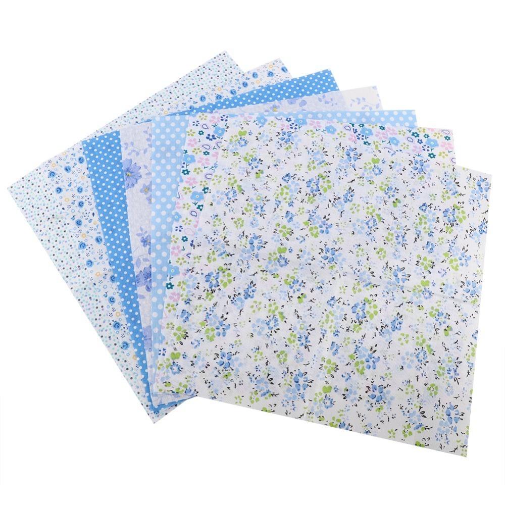 7Pcs 50*50cm Patchwork Fabric Blue dot pattern Fabric Bundle Quilting Fabric  Fabric art design 7Pcs